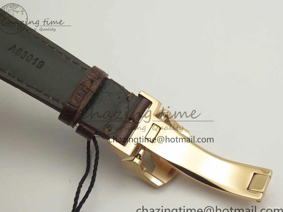 MIROTIME 0113 Portuguese Tourbillon IW5463 RG ZF Best Edition White Dial on Brown Leather Strap Stylish 7174